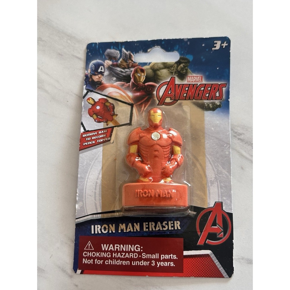 Marvel The Avengers Iron Man Pencil‎ Topper Eraser Puzzle 3D New Older Stock UU
